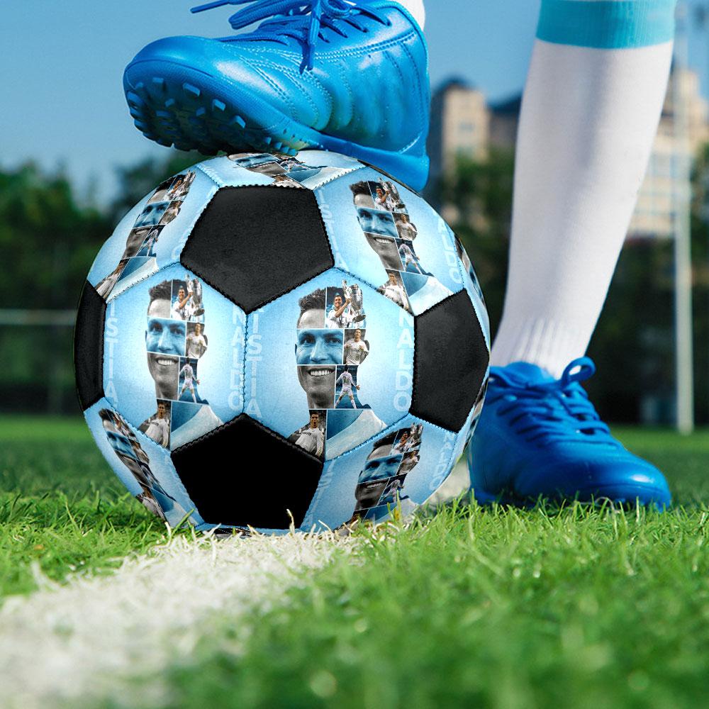 1 PZ Pallone da calcio Cristiano Ronaldo Devotion taglia 5 Praha Pallone da calcio indoor Colorato Per tutte le età Cucito a macchina PVC Pronto per la competizione Resistente Alto rimbalzo