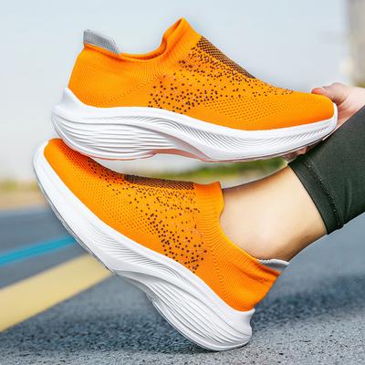 Women's Shoes Summer Casual Breathable Fly-woven Elastic Running Shoes One-pedal Socks Lightweight Sports Women's Shoes