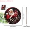 Believe Wooden Christmas Sign with Santa Claus Pattern - Navidad Round Sign for Front Door, Wall Hanging Decor - Ideal Christmas Ornament