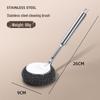 Long Handle Stainless Steel Pot Brush with Non-Shedding Steel Wool