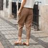 Women Summer Solid Color Double Pocket Trousers Loose Long Pants Female Cotton Linen Pants