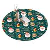 Fitted Christmas Round Tablecloth Holiday Snowflakes Table Cover with Elastic Edge Water-Resistant Christmas Tree Table Cover for Round Tables Dinner