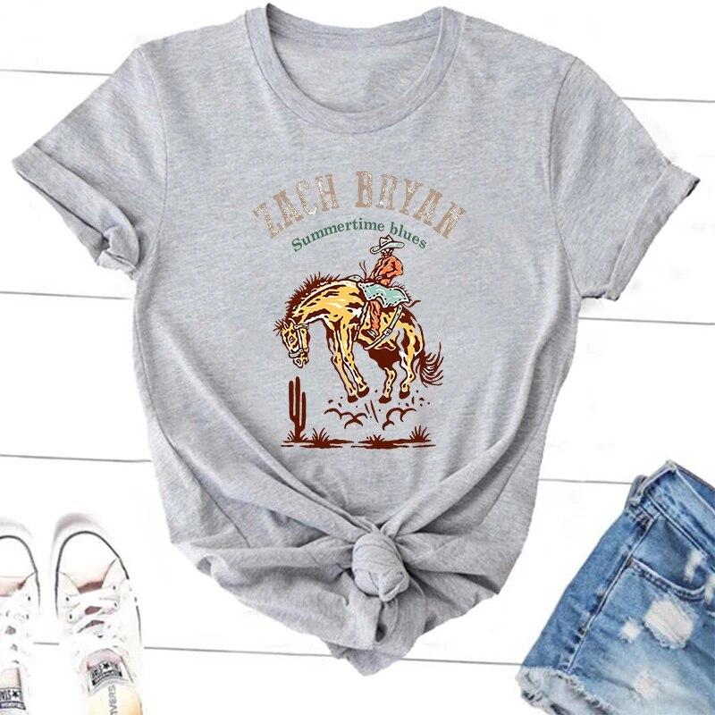 Zach Bryan Grafická trička Dámské Unisex Country Music Tričko Letní Bavlna O Neck Western Cowboy Tričko Vintage Krátký rukáv Unisex