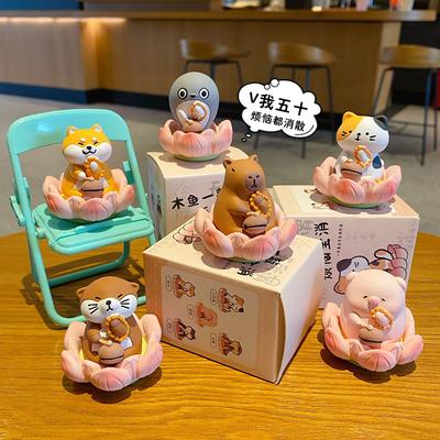 Good Luck Wooden Knock Toy Anxiety Relief Temple Fish Wood Drum Stress Relief Percussion Instrument Desktop Ornament Home Decor