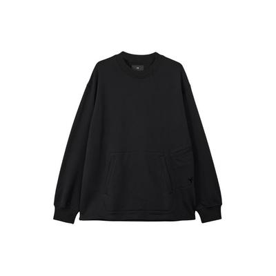 Y-3 Jednolity kolor Okrągły dekolt Sweter z długim rękawem Bluza Bluza unisex Czarny IR7113