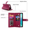 DF-011 For iPhone 16e Case Zipper Wallet PU Leather Crossbody Phone Bag