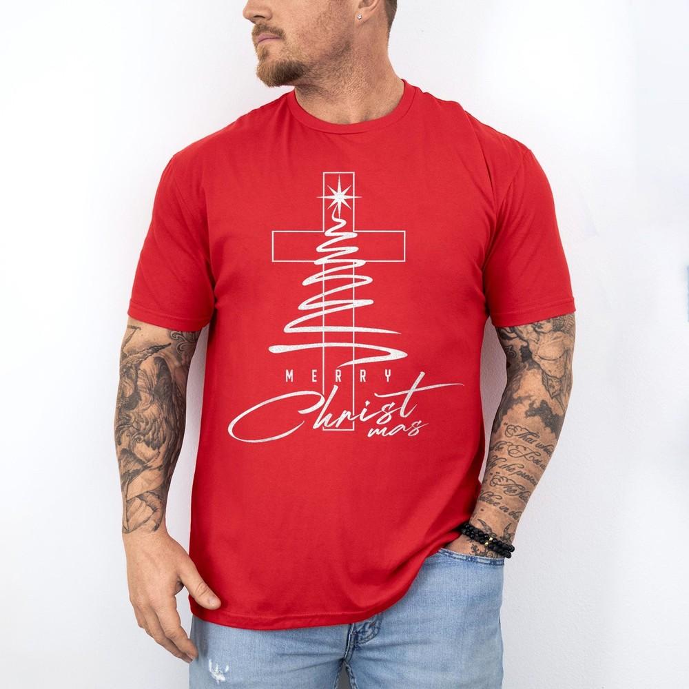 

Merry Christmas Christ Christian Xmas Cross Jesus Family Pajamas Unisex T-Shirt L