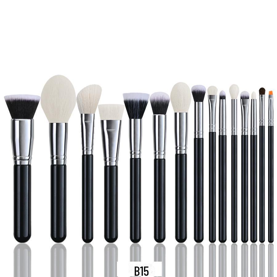 Cangzhou 15-Piece Animal Hair Makeup Brush Set: Eye Shadow & Foundation Brushes