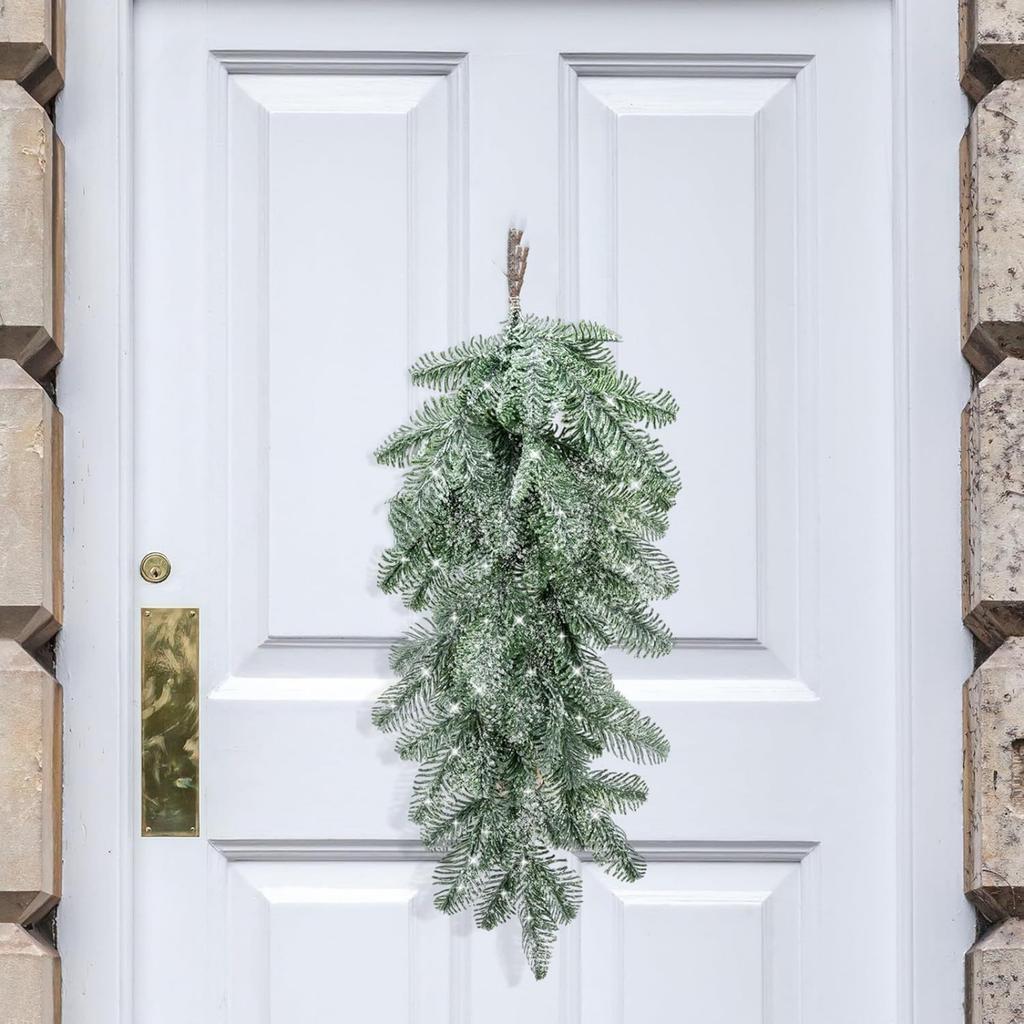 Sztuczny Wieniec z Igieł Sosnowych Dekoracja Ścienna Wystrój Domu Sztuczne Kwiaty