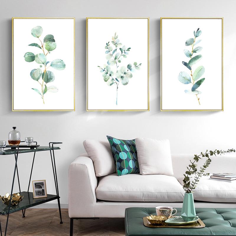 

Эвкалипт акварель зеленый дикий цветочный лист ботаническая зелень листья художественный принт холст живопись постеры домашний настенный художественный декор