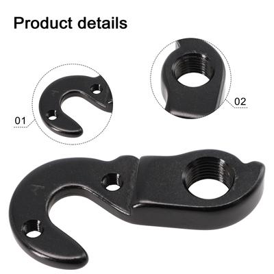 With 2 X Screw Bicycle Tail Hook Accessories Aluminum Alloy Bicycle Black