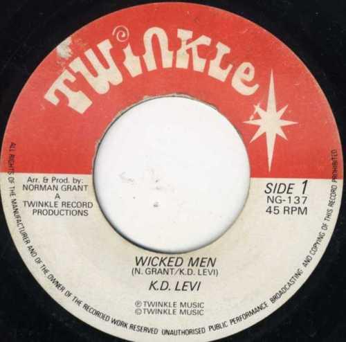 7inch Record K.D. LEVI Wicked Men NG137 Twinkle Music 1997 UK Reggae Ska Dub Used