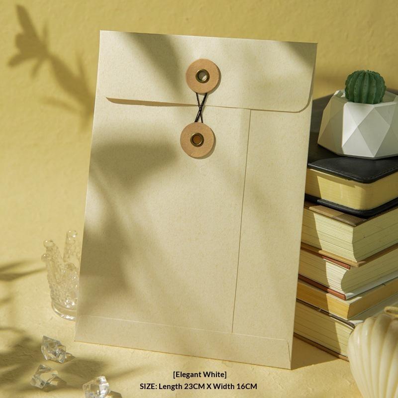 A5 Kraft Paper Vintage String Tie Envelopes Tear Resistant for Bridal Shower Invitation Card Small Gift Packaging