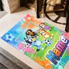 Soccer Fun Blue Dog Personalized Name Carpet Perfect for Dormitory Kitchen Foyer Decorate Room Antislip Carpet Office Home Decor Best for Christmas