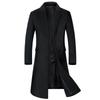 Men's Autumn/Winter Long Woolen Coat - Thickened Trench Windbreaker for Youth, Plus Size Available.