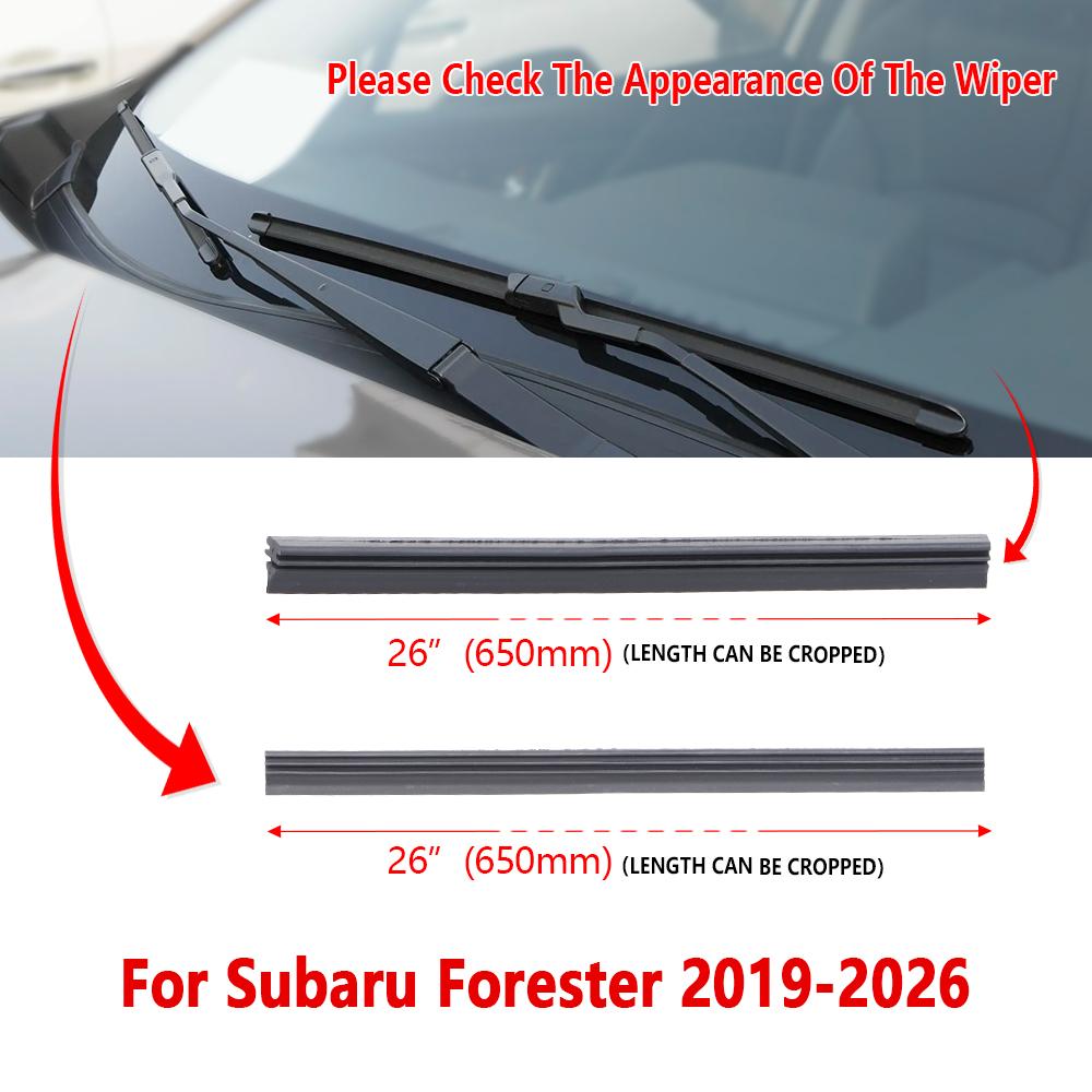 For Subaru Forester 2019 2020 2021 2022 2023 2024 2025 2026 Wiper Refill Rubber Strip Car Wiper Accessories 1Pair