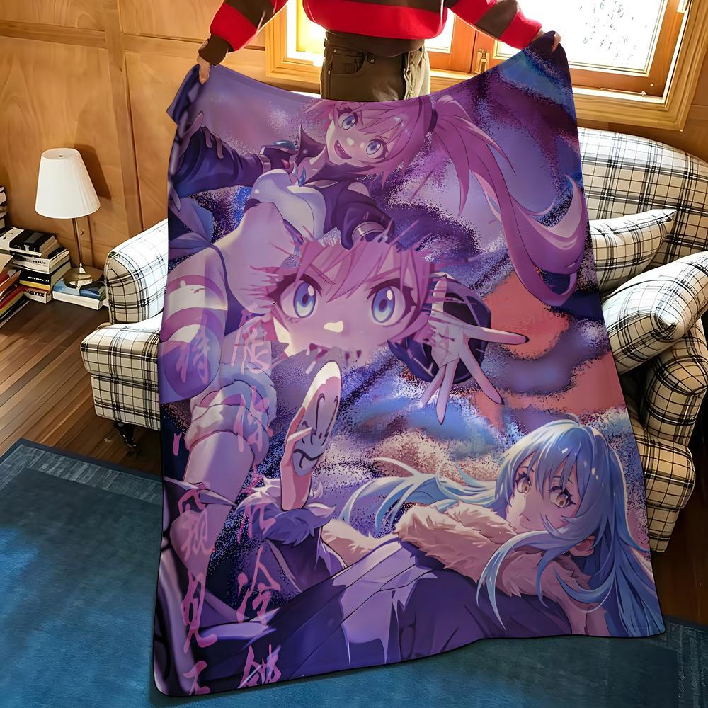 Anime T-Tensura Throw Flannel Blanket Suitable for Sofas Beds Offices Travel, Camping Chairs