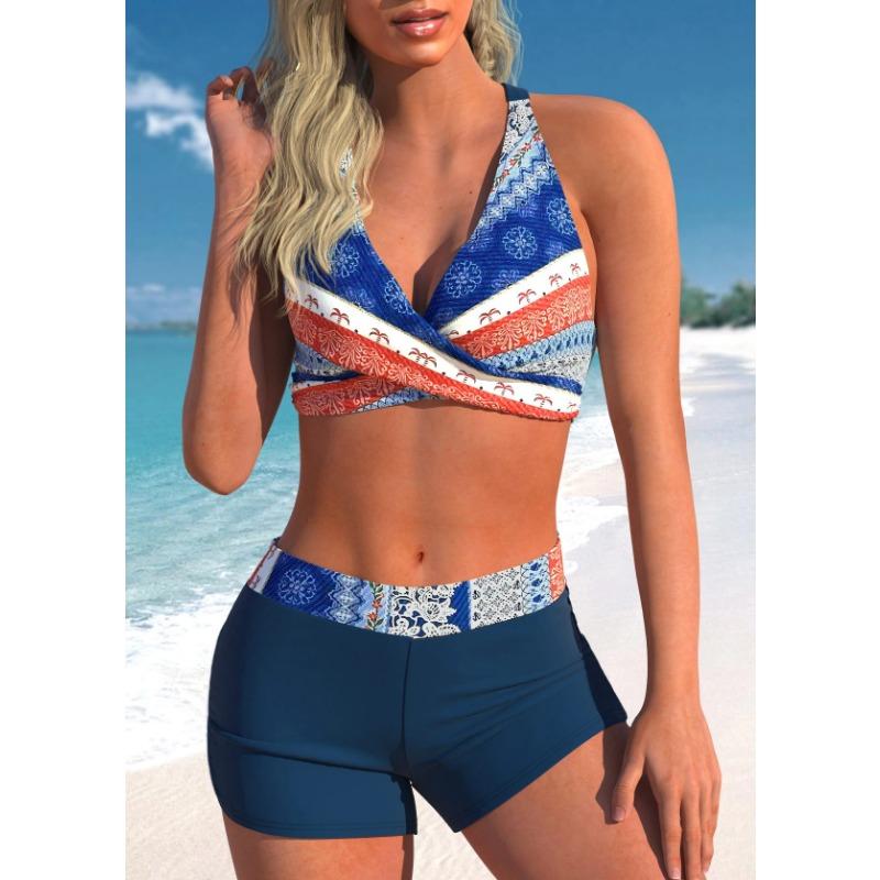 Women's Fashion Two Piece Swimwear Summer Beach Monokini Sexy Swimwear Bikini Set Printed Swimwear