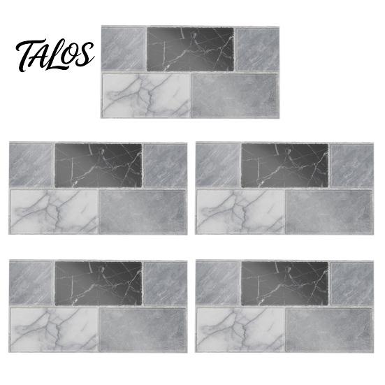 Oil Proof Wall Stickers for Bathroom 5Pcs Vintage Brick Tile Stickers, Waterproof Oil‑Proof Wallpaper, Peel Removable Backsplash Rental &