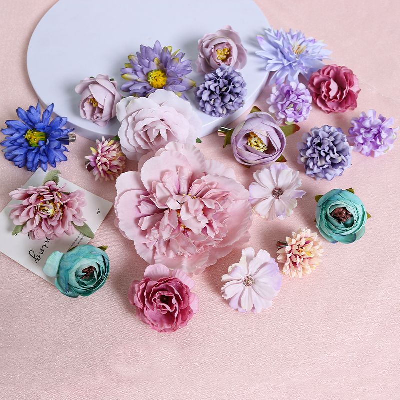 Mehrfarbig Gemischt Künstliche Blumen Seidenrose Kunstblumen für Heimdeko Hochzeitsdekoration DIY Bastelgirlande Bouquet-Accessoire