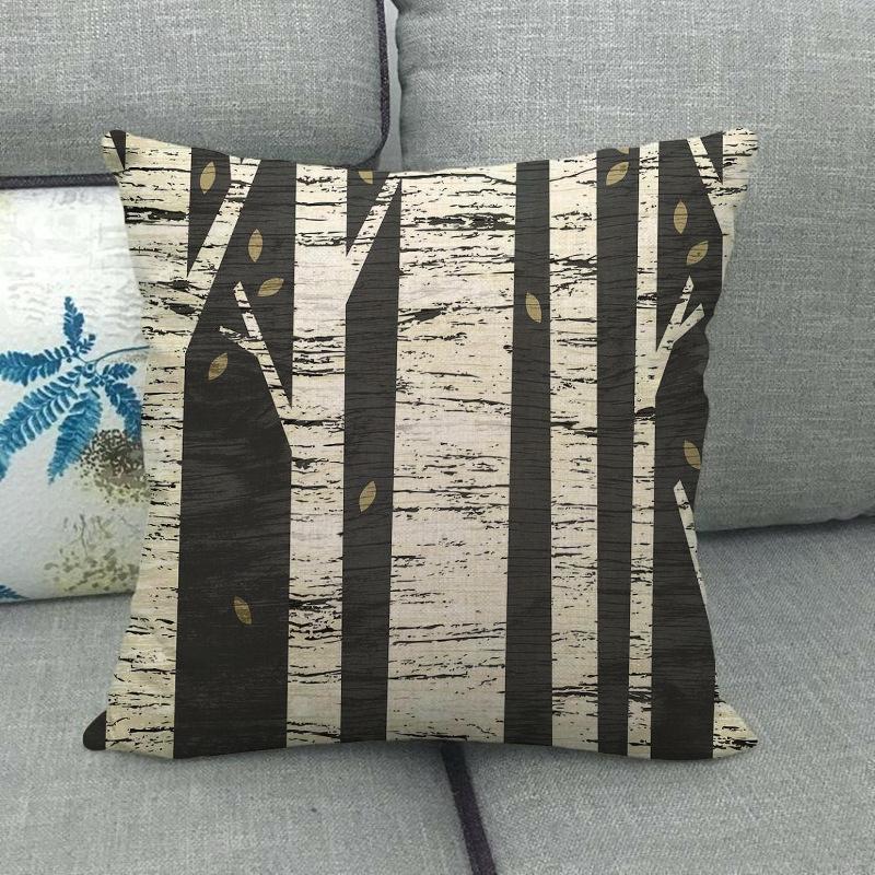 Nordic Geometric Pattern Digital Printing Short Plush Pillow Covers Decorative For Car Sofa Office Cushion Cover Home Goods