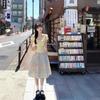 Vintage Korean Style Floral Print Midi Skirt With Elastic Waist For Casual Spring Fashion