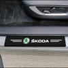 4 stuks Auto Deurplaat Koolstofvezel Drempelbeschermer Sticker voor Skoda Superb Octavia Kodiaq Yeti Rapid Karoq Fabia Kamiq Enyaq Vis