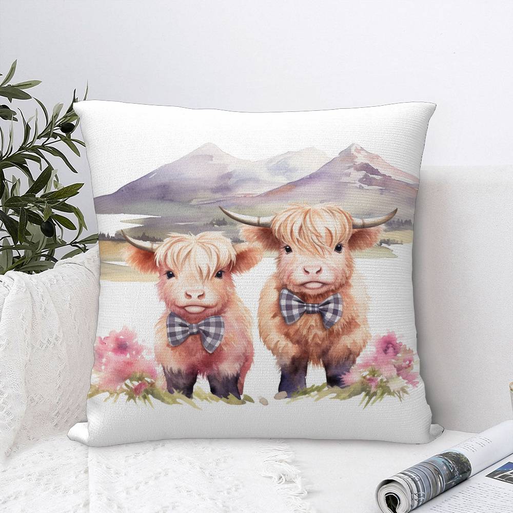 

Милая наволочка с горной коровой, декоративная для дивана, для дома, с двусторонним принтом, плюшевая, квадратная, накидка на подушку, декор, наволочка 12x12in 30x30cm