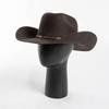 Big Size Men's 100% Wool Western Cowboy Fedoras Hats Unisex Vintage Wide Brim Jazz Felt Hat  Church Gentleman Caps 55/57/59/61cm