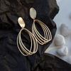 Trendige koreanische minimalistische Statement-Clip-Ohrringe Schmuck Elegante goldfarbene geometrische Clip-Ohrringe ohne Piercing für Damen
