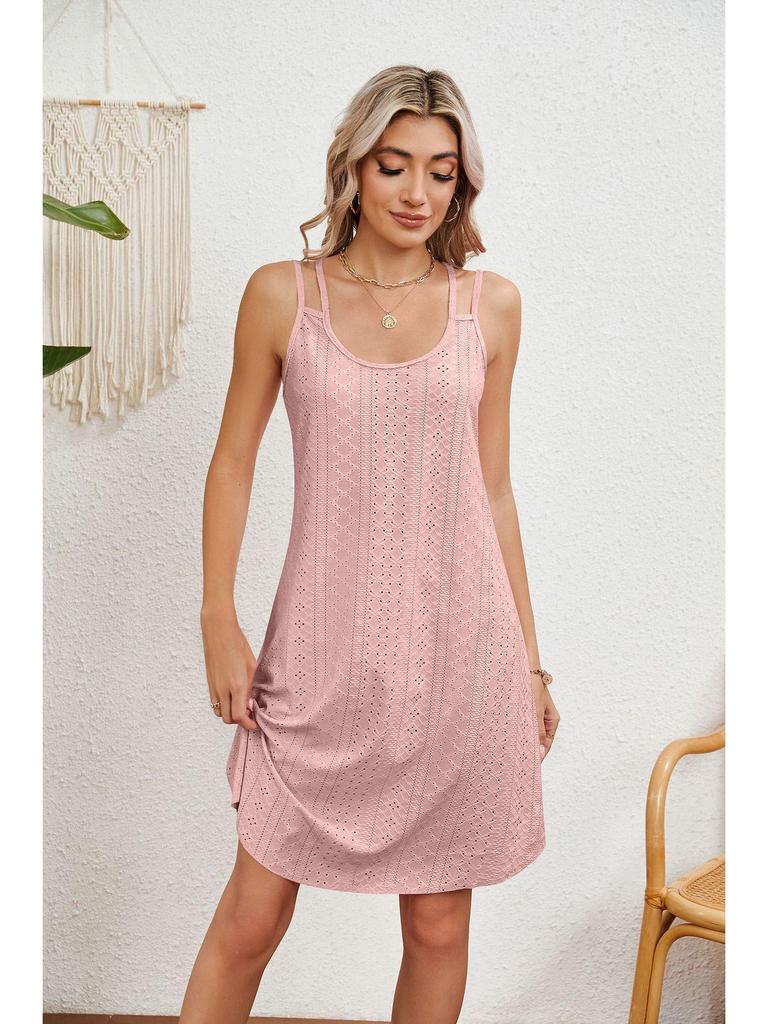 2024 Summer Solid Color Spaghetti Strap Sleeveless Dress