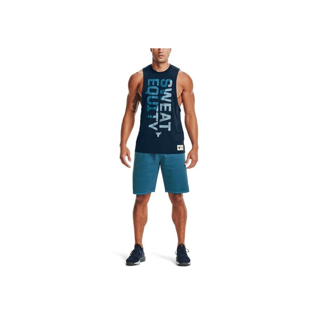 Under Armour Project Rock Training Sports Vest Men Tops Navy-Blue 1357185-408