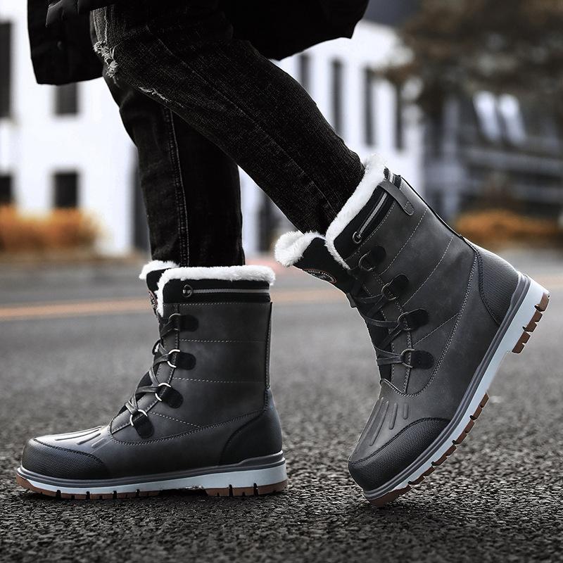 Men's boots autumn and winter fashion trend Martin boots outdoor warm snow boots casual large size cotton shoes men