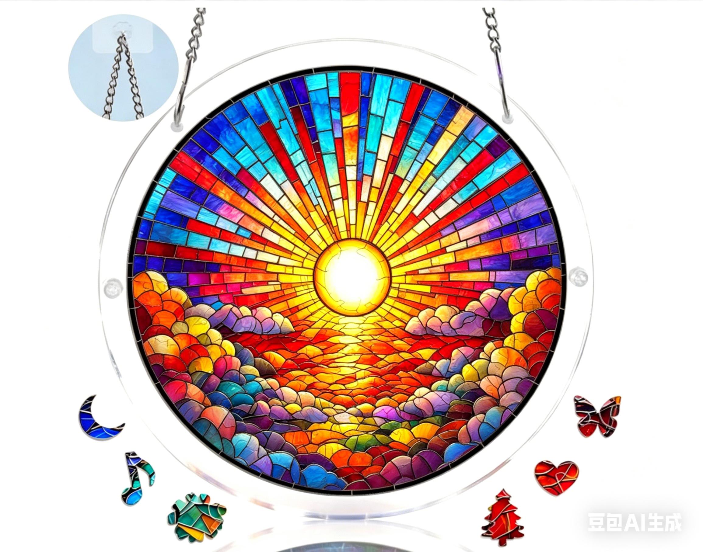 

Acrylic Puzzle Sunlight Catcher Home Decoration Pendant One Size
