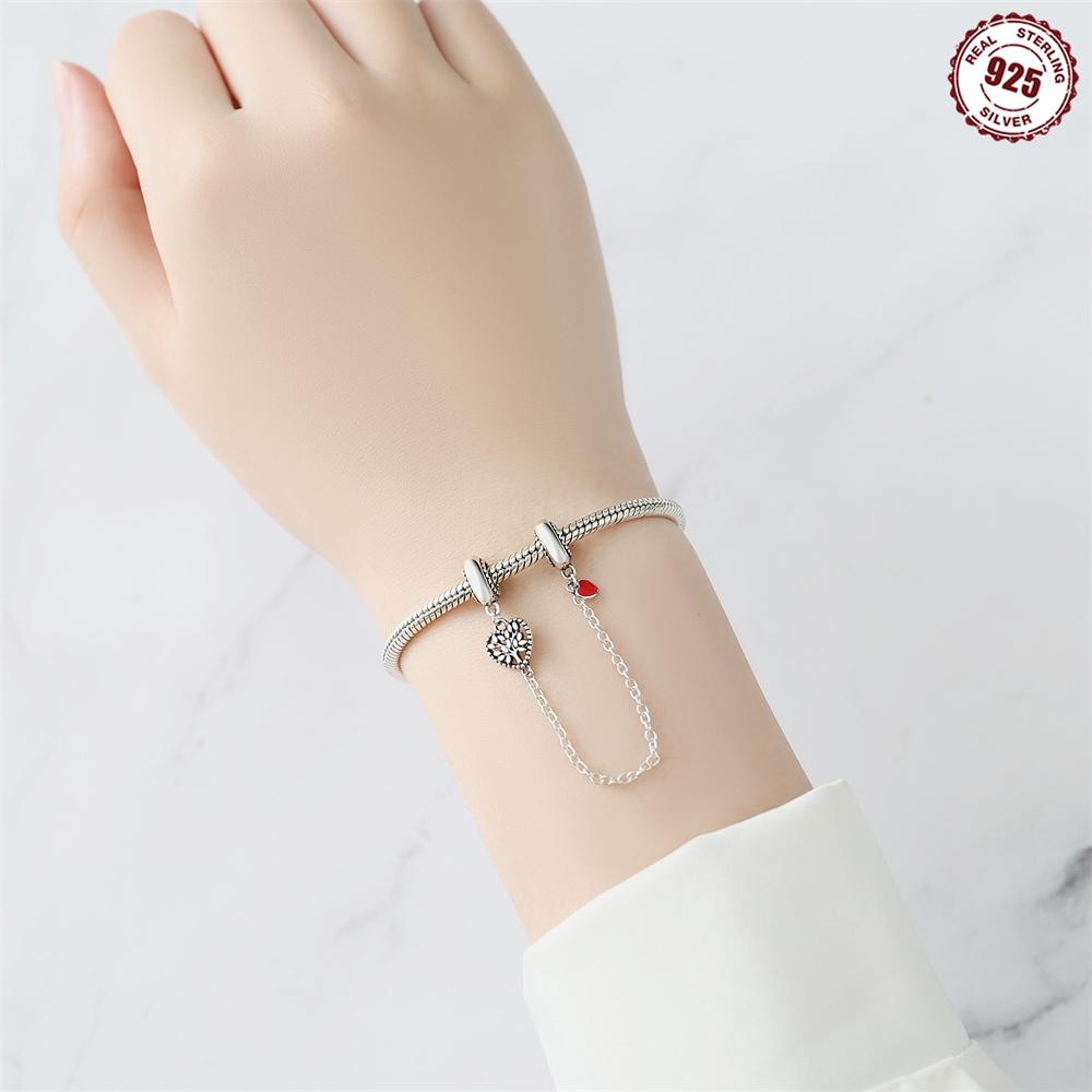 Kralen Onderdelen Koperen Metaal Bedel Kralen Onderdelen Authentiek Origineel Liefde Leven Boom Veilige Veiligheidsketting Kralen Onderdelen Compatibel Met Armband