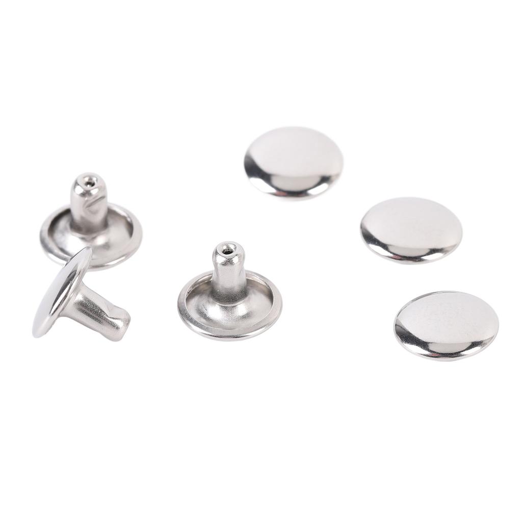500 Set Leather Crafting Rivets 9x6mm Stainless Steel Double Cap Leather Rivets for Handcraft
