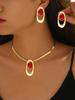 European and American style jewelry niche glossy design diamond-set design pendant earrings versatile long necklace women's jewelry