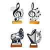 Music Sculpture Wooden Stand Metal Designs Home Decoration Accent