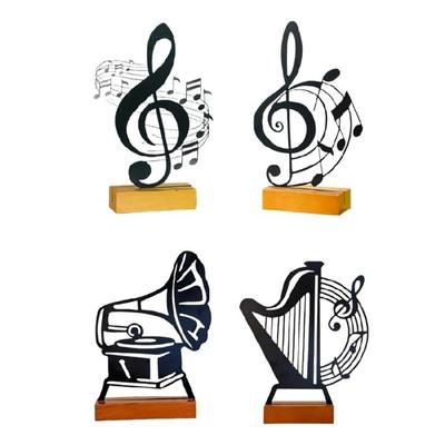 Scultura Musicale Supporto in Legno Design Metallici Decorazione per la Casa Accento