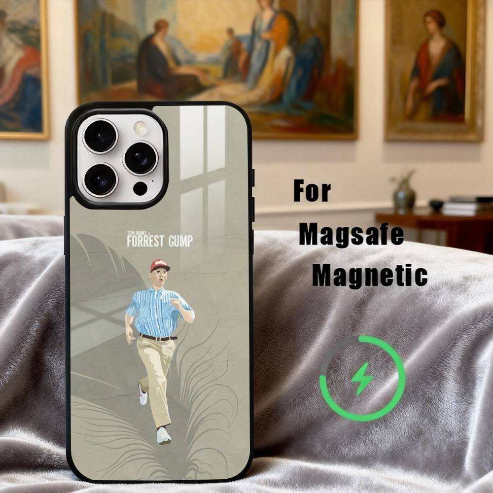 F-Forrest Film G-Gump Phone Case For iPhone17,16,15,14,13,12,11 Plus,For Magnetic Wireless Charge Cover