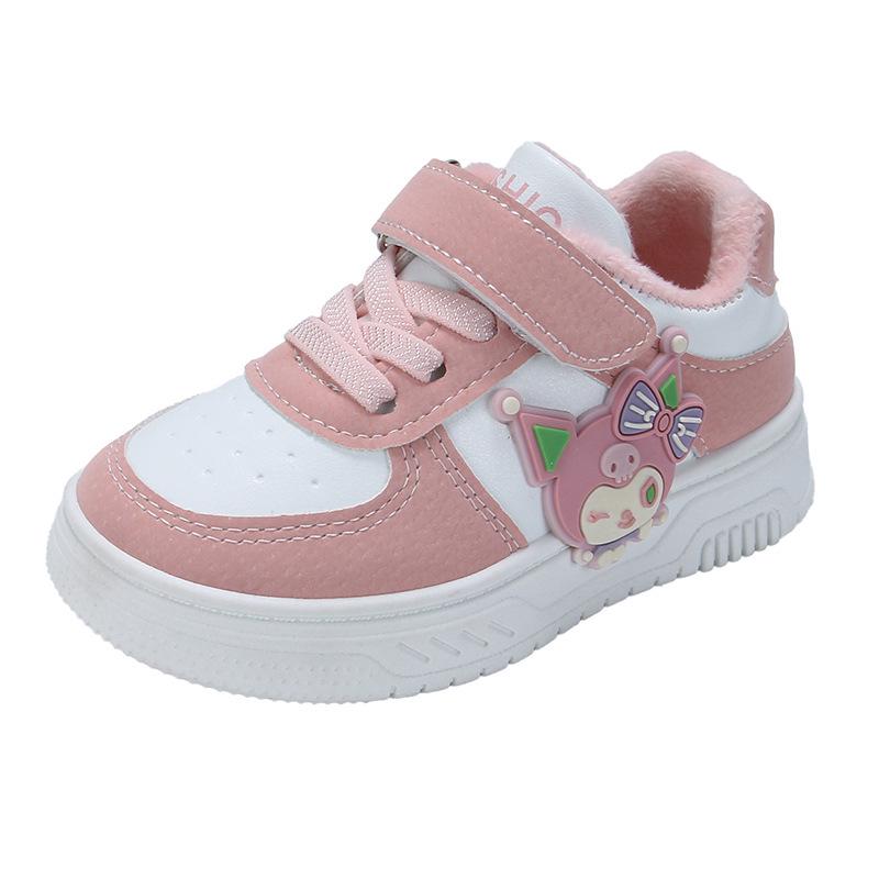 Pantofi de skate joasă cu desene animate pentru copii: Pantofi Casual de Mers Căptușiți cu Fleece, Umpluți cu Bumbac, pentru Copii Mici și Copii Mici