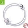 Rosa Kärleksslott DIY Retro 925 Silver Pärlbesatta Tillbehör SCC2207