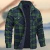 Men's Plaid Hooded Cotton Jacket: Thick, Long Sleeve, Loose-Fit for Autumn/Winter