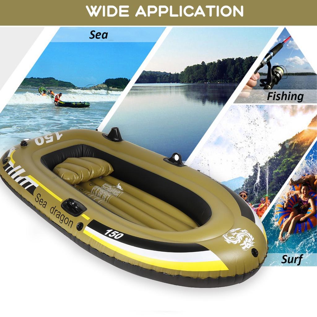 220V 2/3 Person Rowing Boats Summer Pool Water Sports Inflatable Boats PVC Water Floating Fishing River Boat Paddles Canoe Air Pump