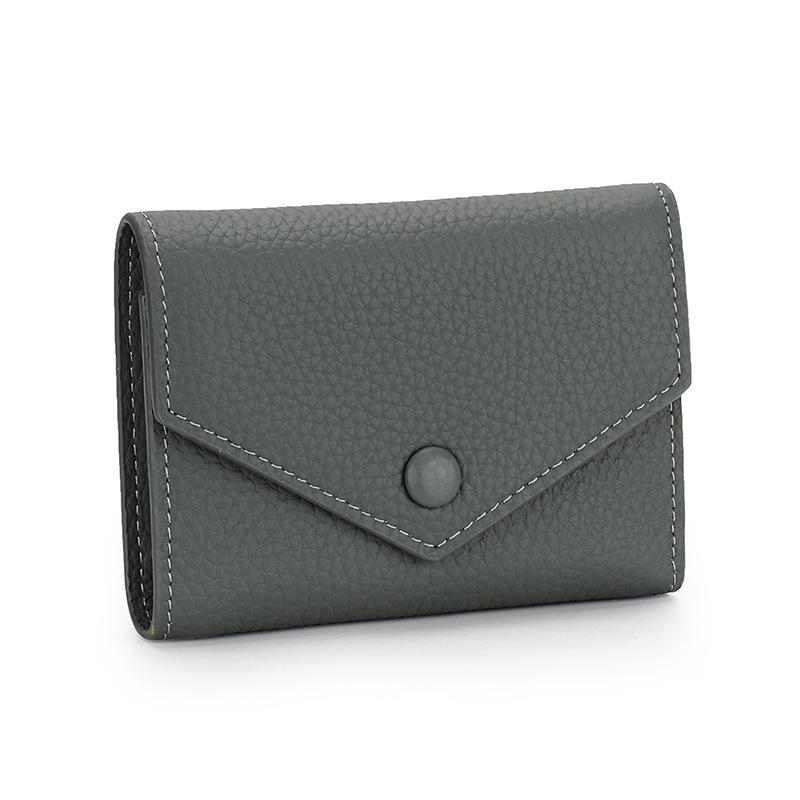 2024 New Women Wallets Genuine Leather Short Wallet First Layer of Cowhide Billfold For Ladies Trifold Envelope Coin Purse