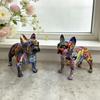 Graffiti French Bulldog Figurine Hand-Painted Artistic Dog Statue Resin Sculpture Living Room Office Home Desk Decoration Ornament