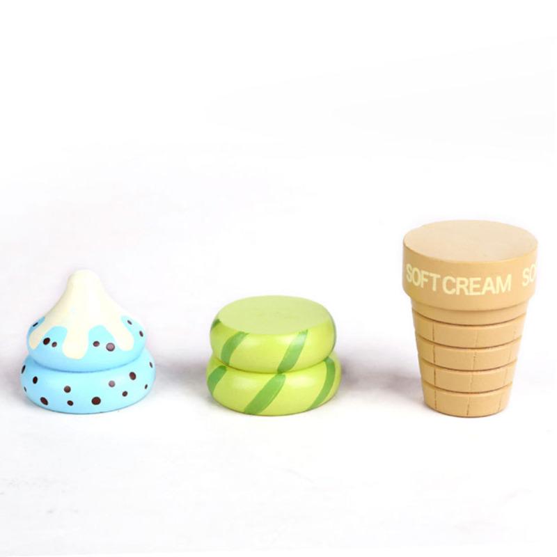 Kid Magnetic House Play Toy Wooden Chocolate Vanilla Strawberry Ice Cream Children Gift