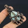Larimar Pendant Gemstone Jewelry, 999 Copper Wire Wrapped Pendant, Handmade Jewelry Birthstone Pendant, Gift For Him