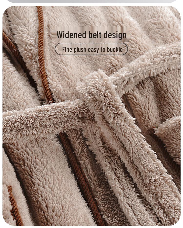 Flannel Couple's Robe: Cozy Coral Fleece Bathrobe for Men and Women - Warm, Thick, and Perfect for Winter