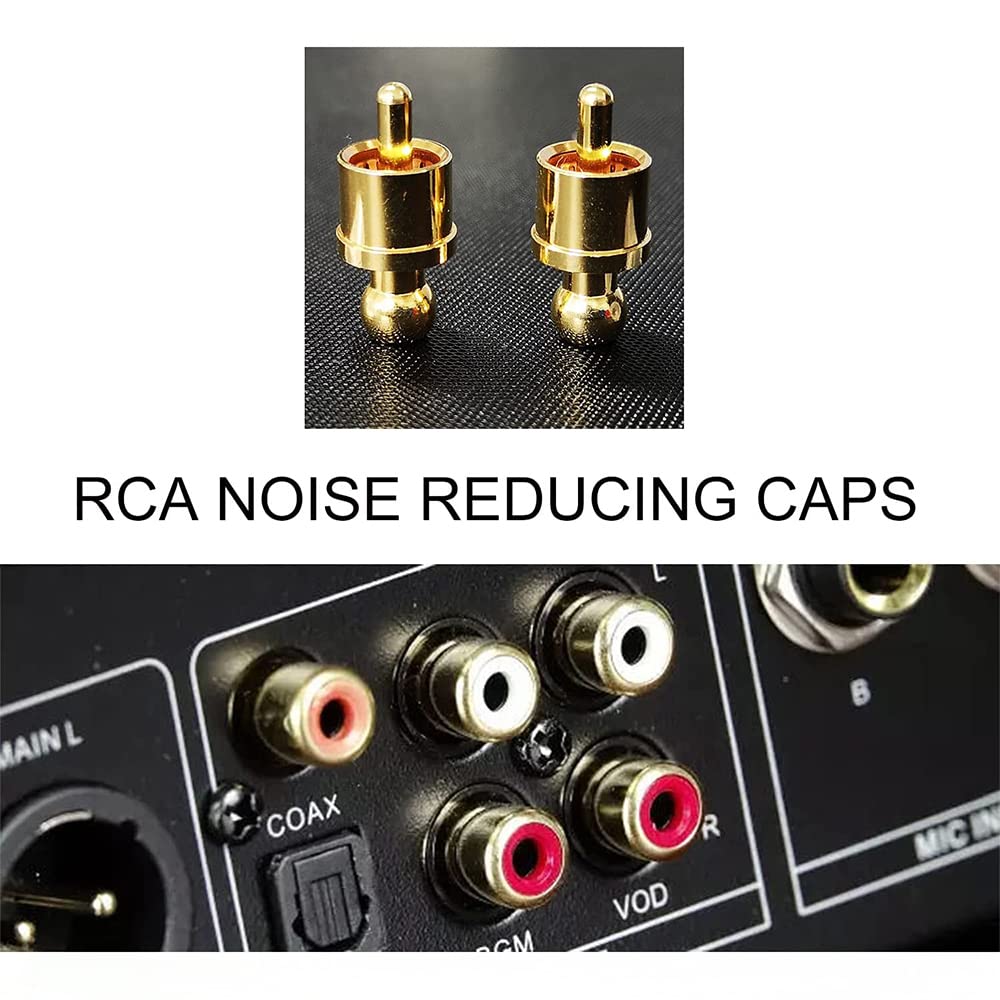 Ntcpefy 10pcs Gold Plated Plug Cap Short Circuit Socket, Phono Connector Shield Jack Socket Cover Cap